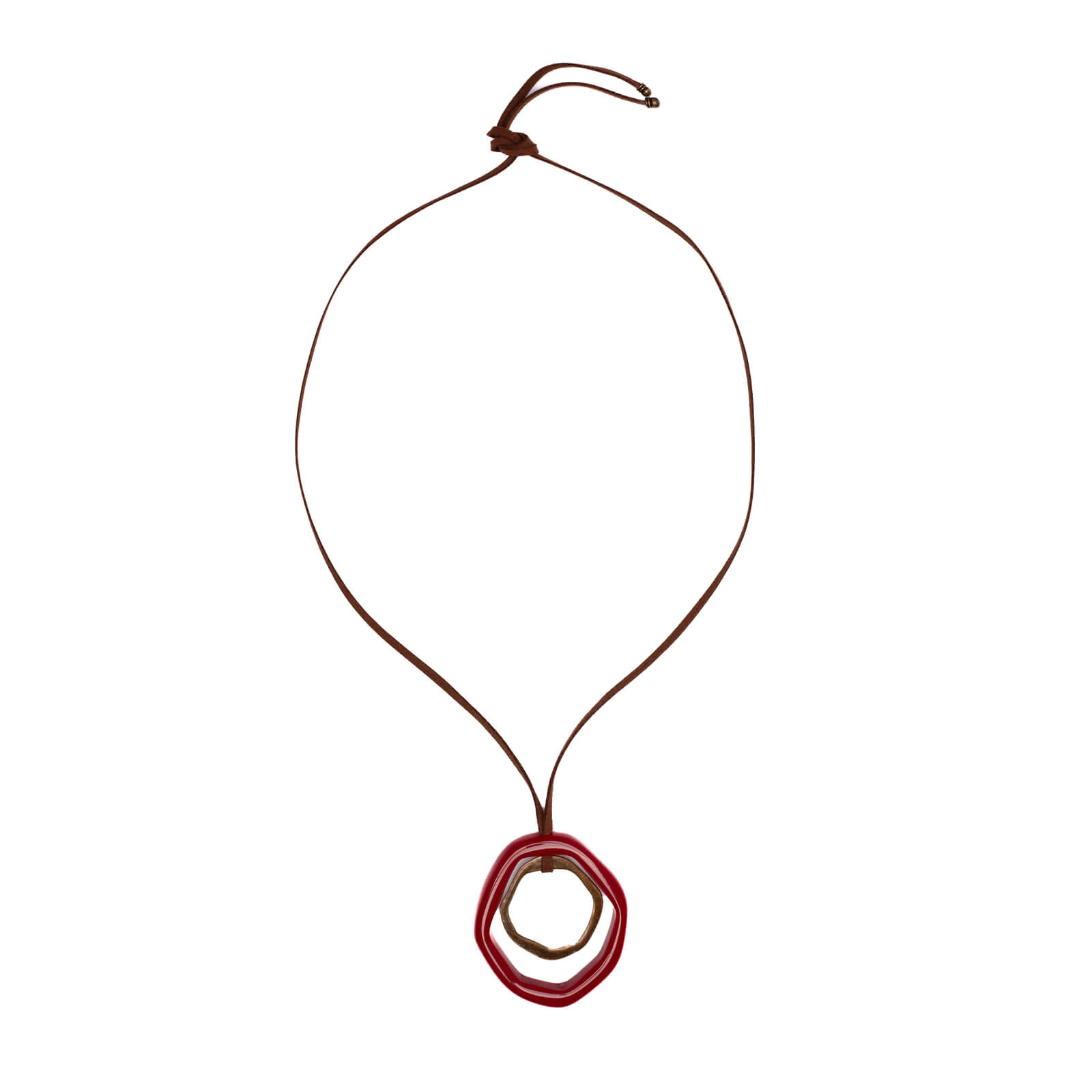colar resina/metal ci25g vermelho U