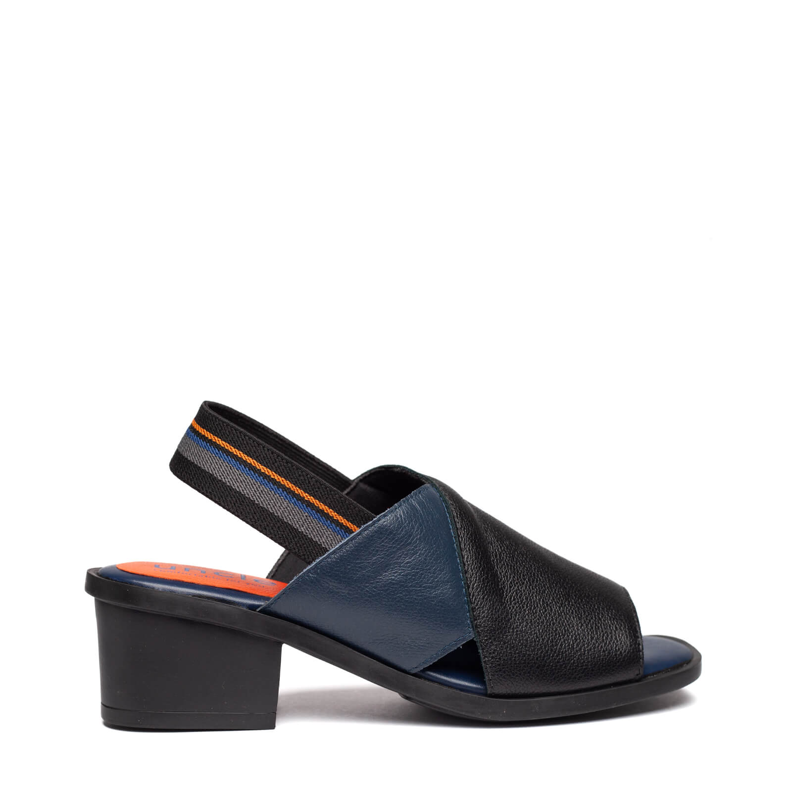 sandalia couro trex i25 preto/marinho 34